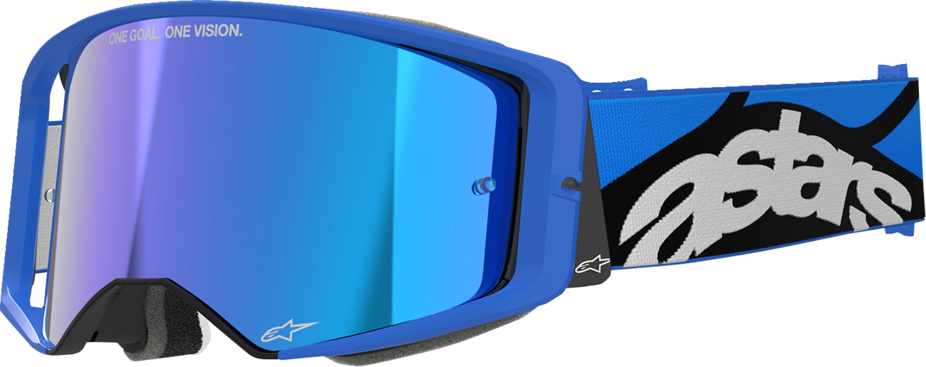 supermoto goggles Alpinestars Supertech Goggles – Stream Blue (Blue Mirror Lens) – Supercross