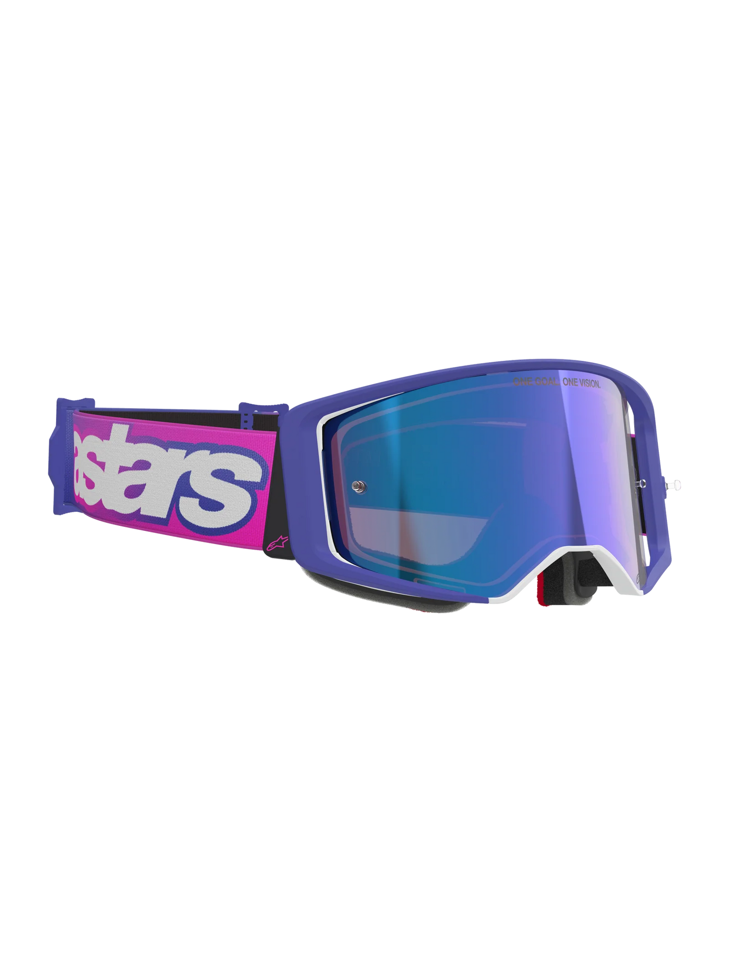 Alpinestars Supertech Vision Goggles – Purple/Pink / Blue Mirror Lens