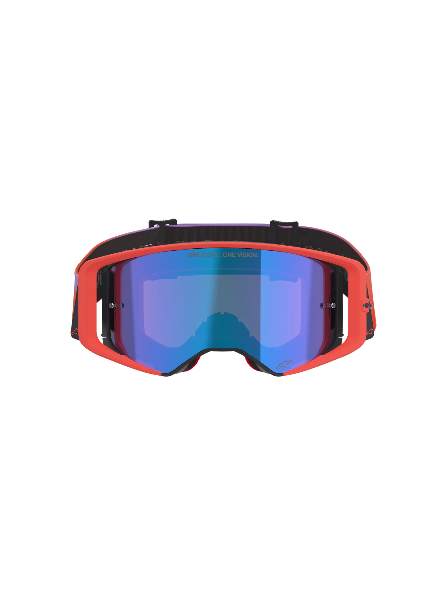 Alpinestars Supertech Vision Goggles – Hot Coral Purple / Blue Mirror Lens