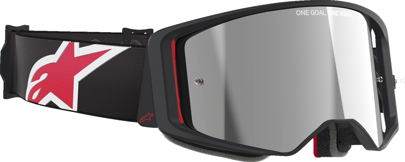 ALPINESTARS GOGGLES Supertech Goggle - Corp - Black/Red - Silver Mirror Lens 5100325-1434