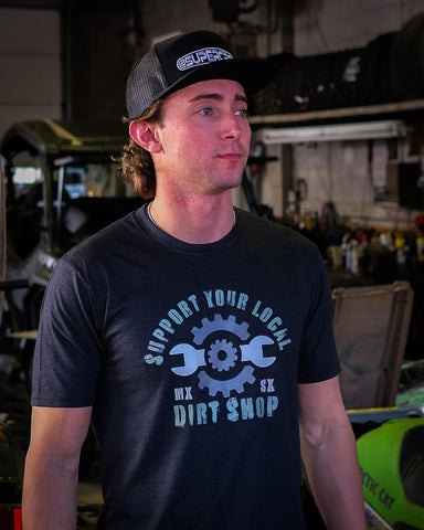 Supercross Motocross Tshirt | Support Your Local Dirt Shop Black