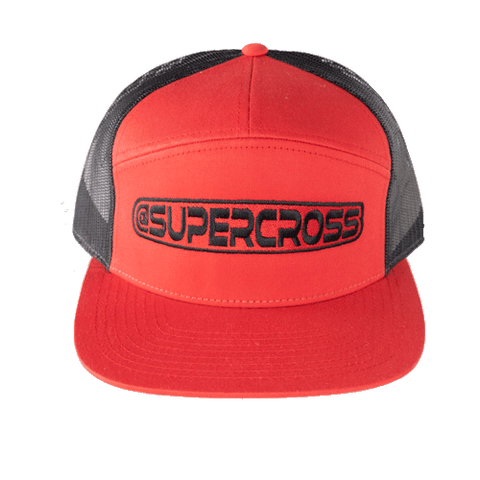Supercross Snapback Hat | Supercross Red 5 Panel Black Brand