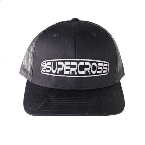 Supercross Snapback Hat | Black on Black Grey Brand