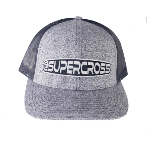 Supercross Snapback Hat | Heather Blue Gray Dark navy Mesh