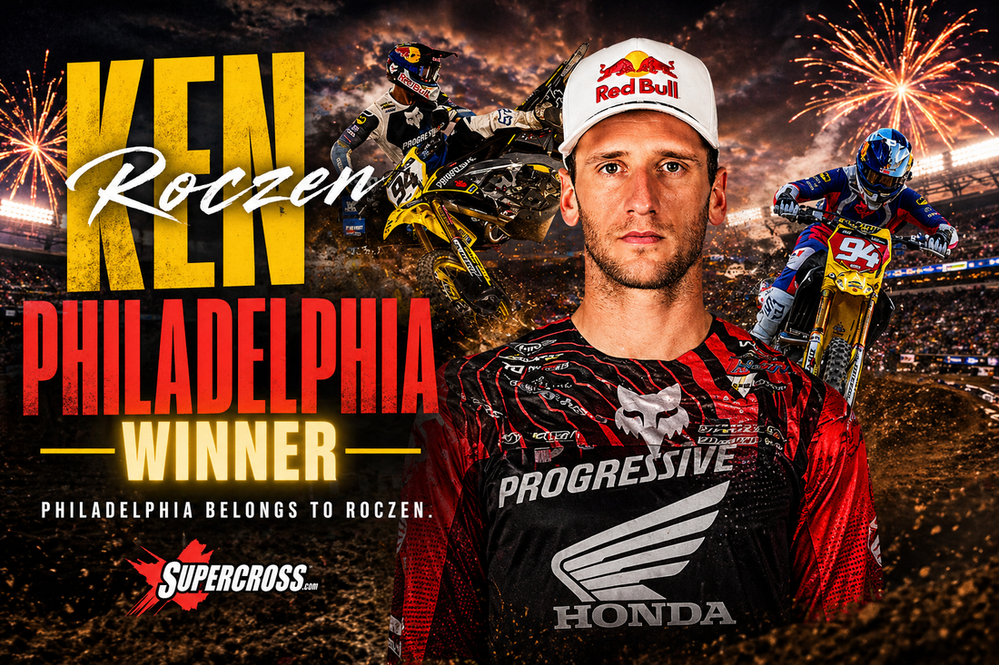 Ken Roczen Delivers in the Mud, Wins Philadelphia Supercross