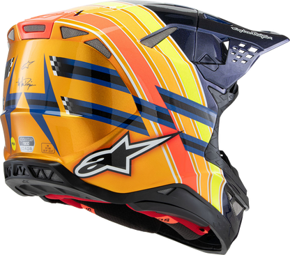 ALPINESTARS Supertech M10 Helmet - TLD Edition 25 - MIPS® - Gloss Dark Blue/Orange/Yellow/Fluo Red - XS 8300225-7156-XS