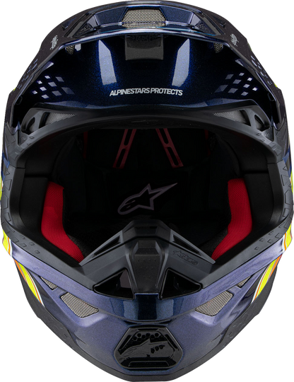 ALPINESTARS Supertech M10 Helmet - TLD Edition 25 - MIPS® - Gloss Dark Blue/Orange/Yellow/Fluo Red - XS 8300225-7156-XS