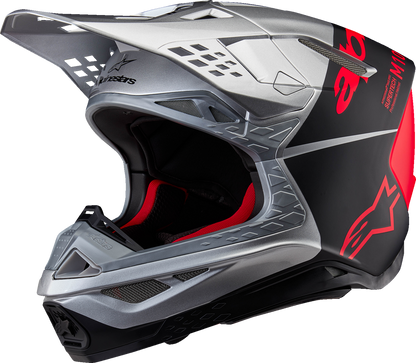 ALPINESTARS Supertech M10 Helmet - Flood - MIPS® - Gloss Silver/Black/Orange Fluo - XS 8301023-1954-XS