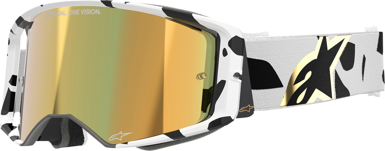 ALPINESTARS GOGGLES Supertech Goggle - Corp - White - ABS Vision - Gold Mirror Lens 5100325-2044