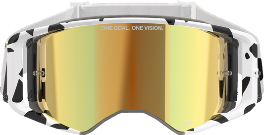 ALPINESTARS GOGGLES Supertech Goggle - Corp - White - ABS Vision - Gold Mirror Lens 5100325-2044