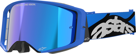 ALPINESTARS GOGGLES Supertech Goggle - Stream - Blue - ABS Vision - Blue Mirror Lens 5100625-7271