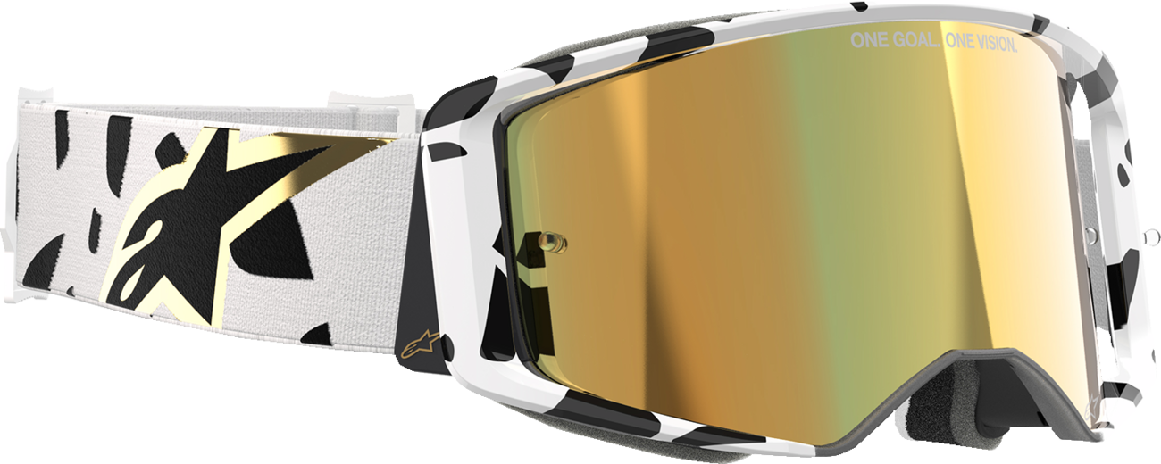 ALPINESTARS GOGGLES Supertech Goggle - Corp - White - ABS Vision - Gold Mirror Lens 5100325-2044