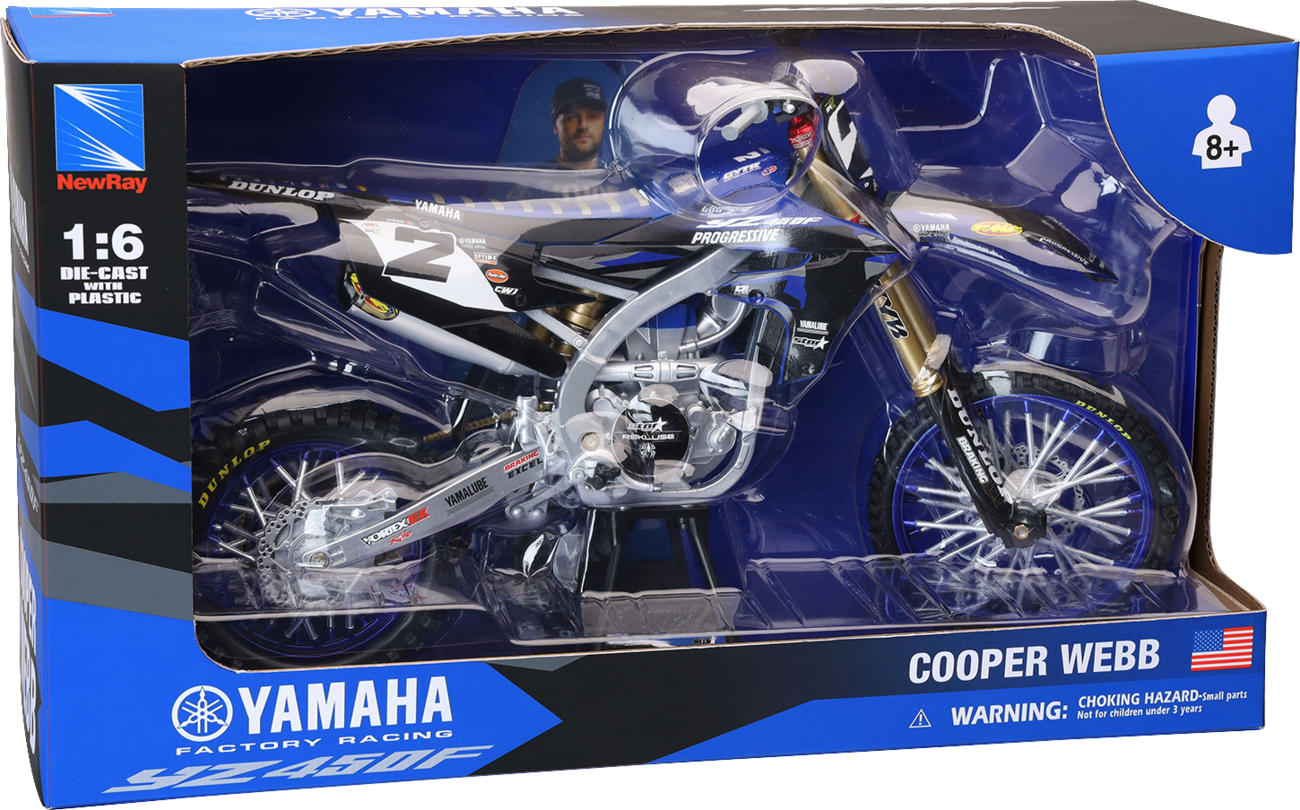 NEW RAY TOYS Yamaha YZ450F Dirt Bike - 1:6 Scale - Cooper Web #2 49753