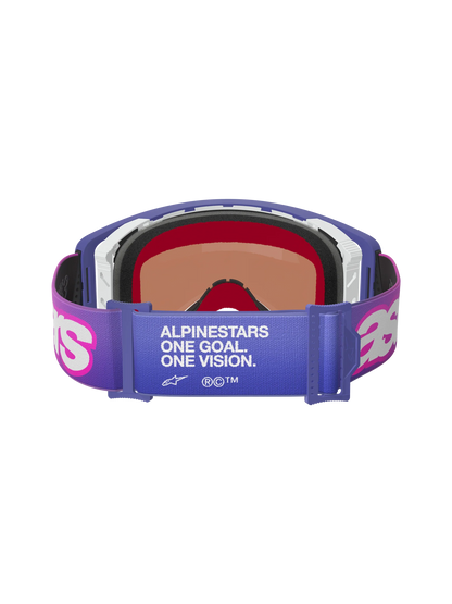 Alpinestars Supertech Vision Goggles – Purple/Pink / Blue Mirror Lens
