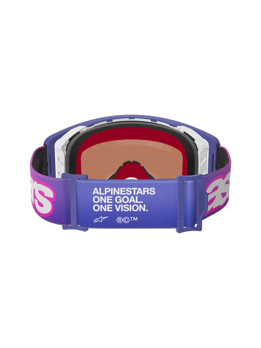 Alpinestars Supertech Vision Goggles – Purple/Pink / Blue Mirror Lens