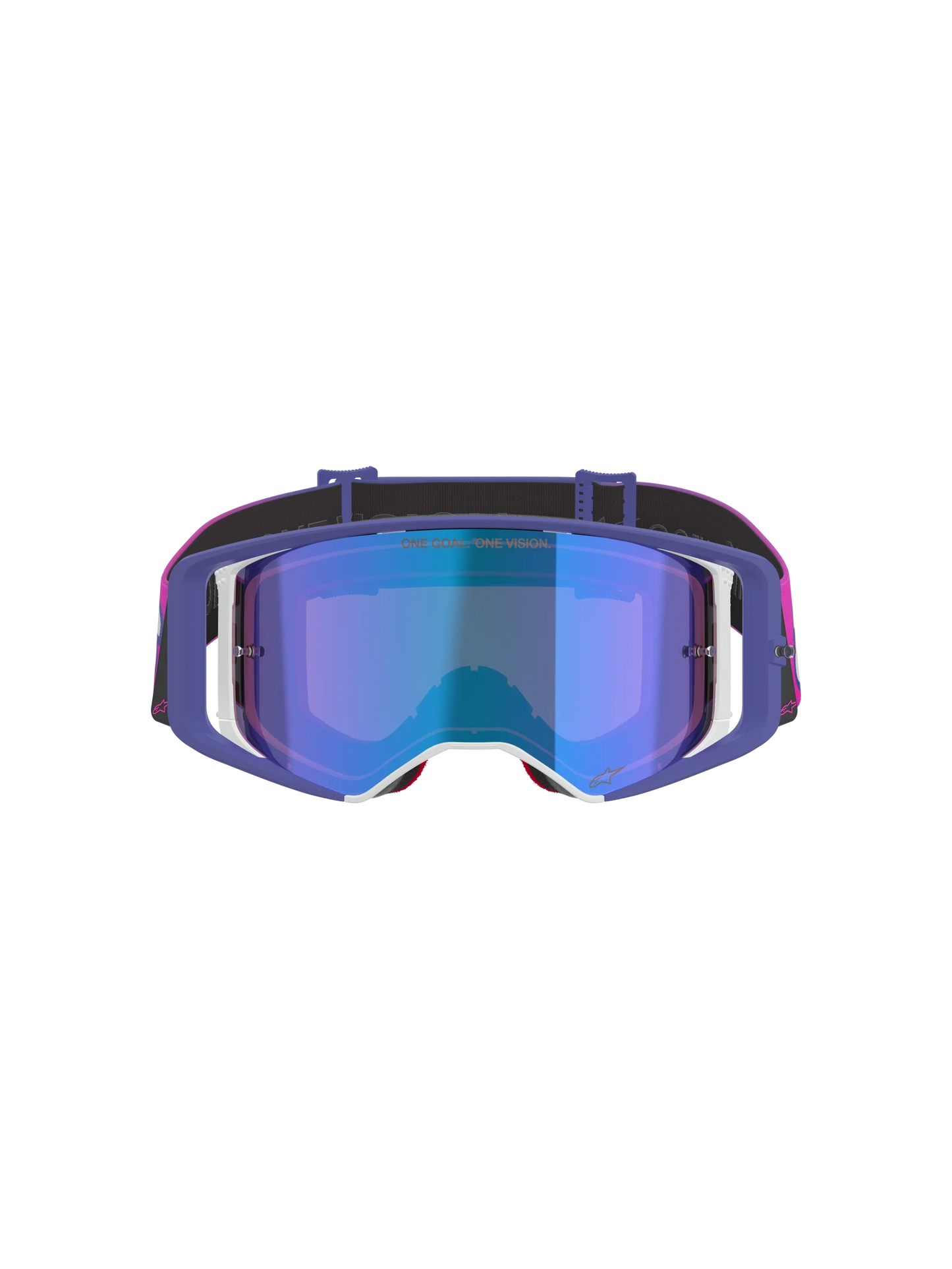 Alpinestars Supertech Vision Goggles – Purple/Pink / Blue Mirror Lens