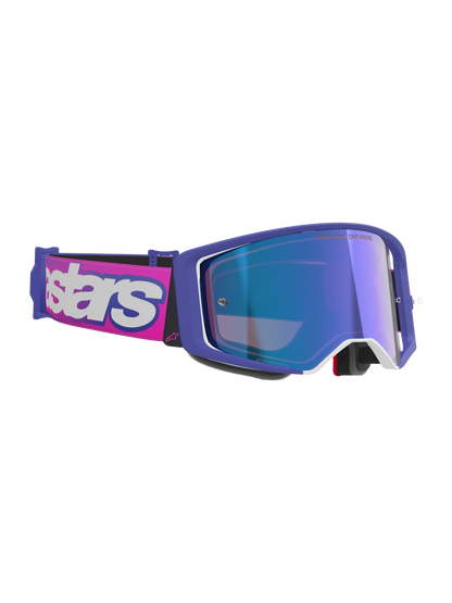 Alpinestars Supertech Vision Goggles – Purple/Pink / Blue Mirror Lens