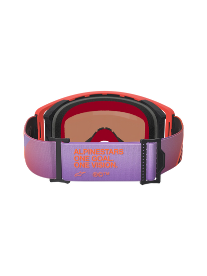 Alpinestars Supertech Vision Goggles – Hot Coral Purple / Blue Mirror Lens
