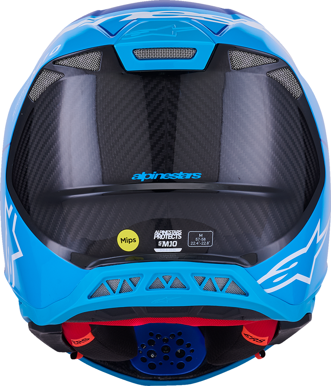 ALPINESTARS Supertech M10 Helmet - Flood - MIPS® - Blue/Black Carbon - Large 8301023-7282-L