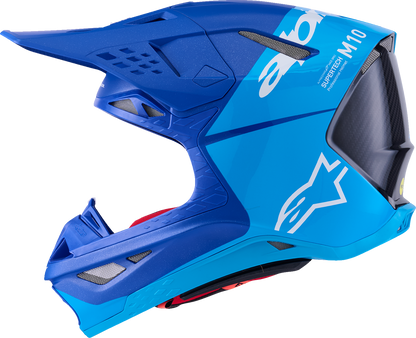 ALPINESTARS Supertech M10 Helmet - Flood - MIPS® - Blue/Black Carbon - Large 8301023-7282-L