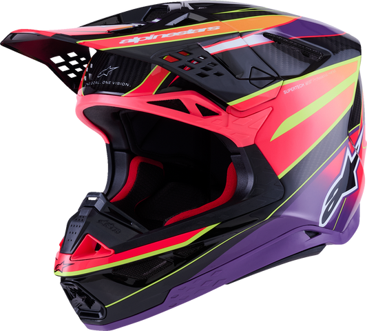 ALPINESTARS Supertech M10 Helmet - MIPS® - Era - Gloss Pink/Violet/Yellow Fluo - XS 8301223-3145-XS