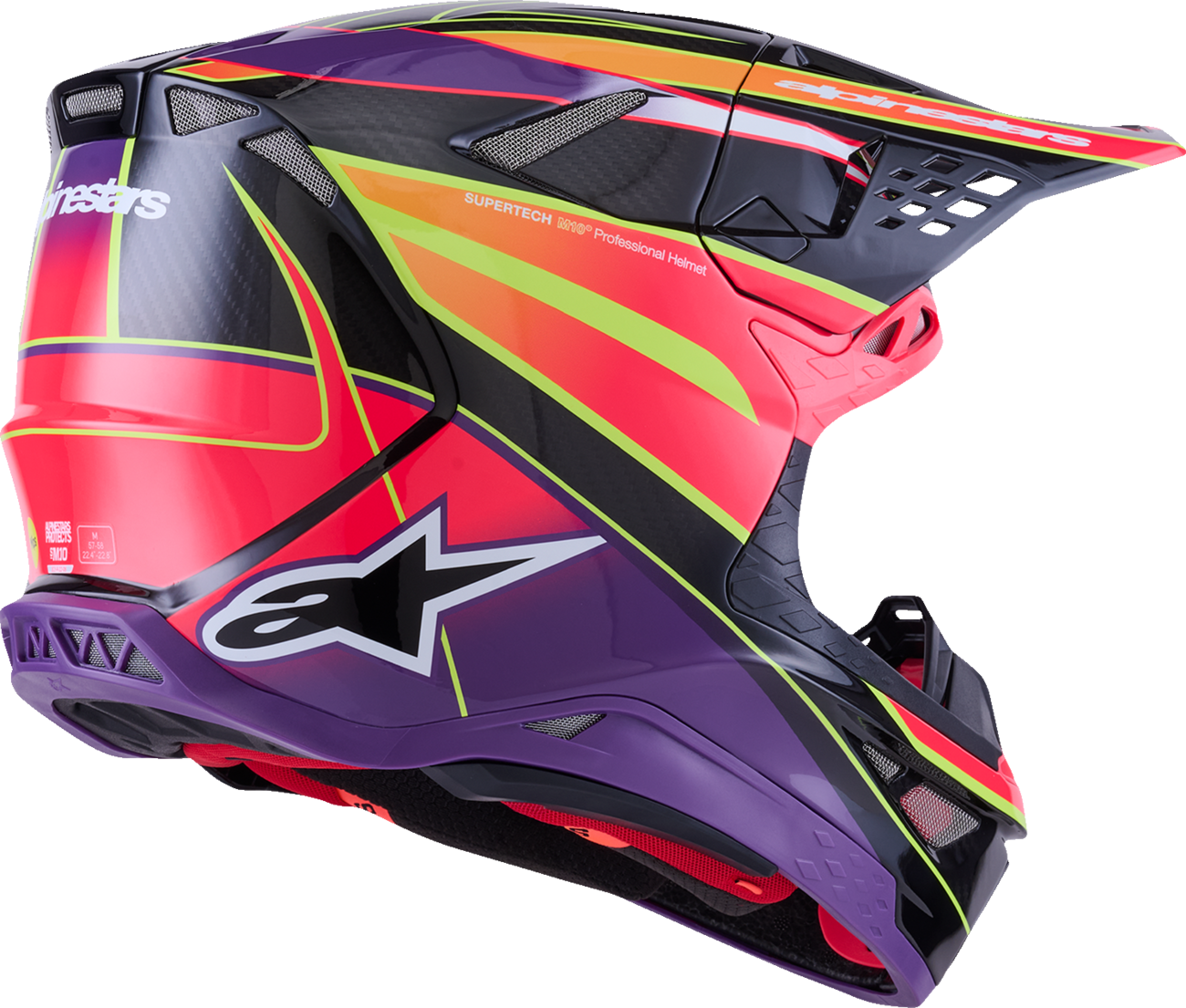 ALPINESTARS Supertech M10 Helmet - MIPS® - Era - Gloss Pink/Violet/Yellow Fluo - XS 8301223-3145-XS