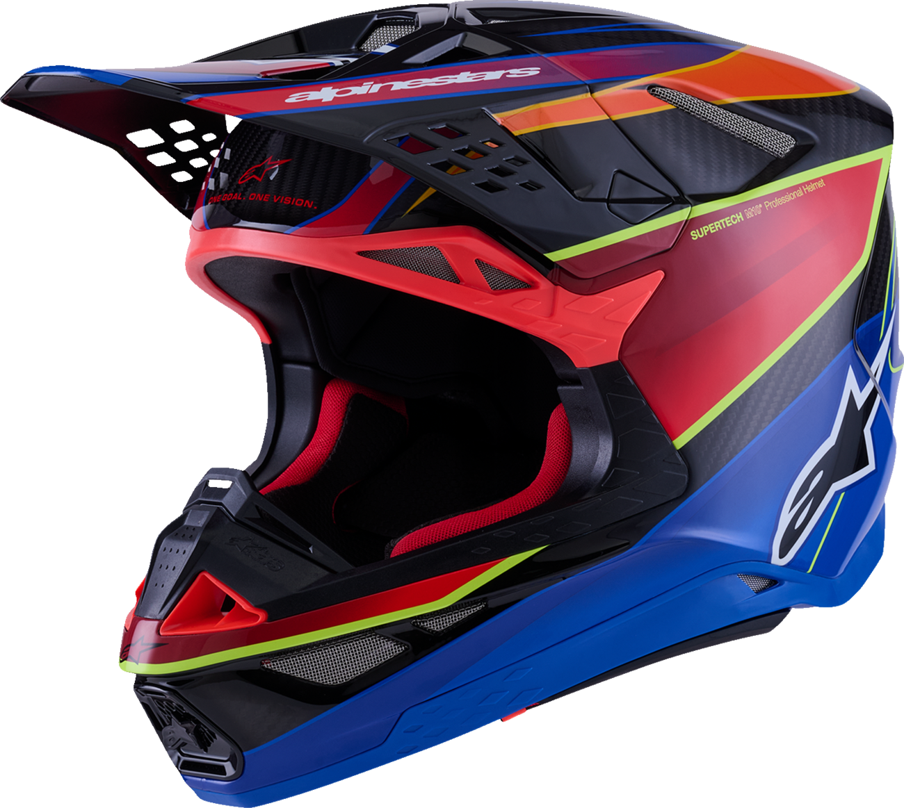ALPINESTARS Supertech M10 Helmet - MIPS® - Era - Gloss Blue/Red/Yellow Fluo - Small 8301223-7356-S