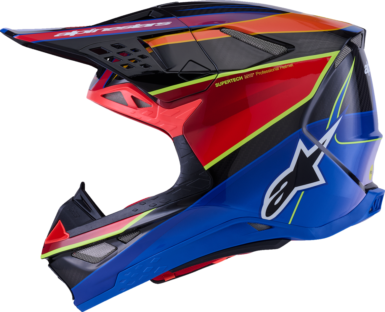 ALPINESTARS Supertech M10 Helmet - MIPS® - Era - Gloss Blue/Red/Yellow Fluo - Small 8301223-7356-S