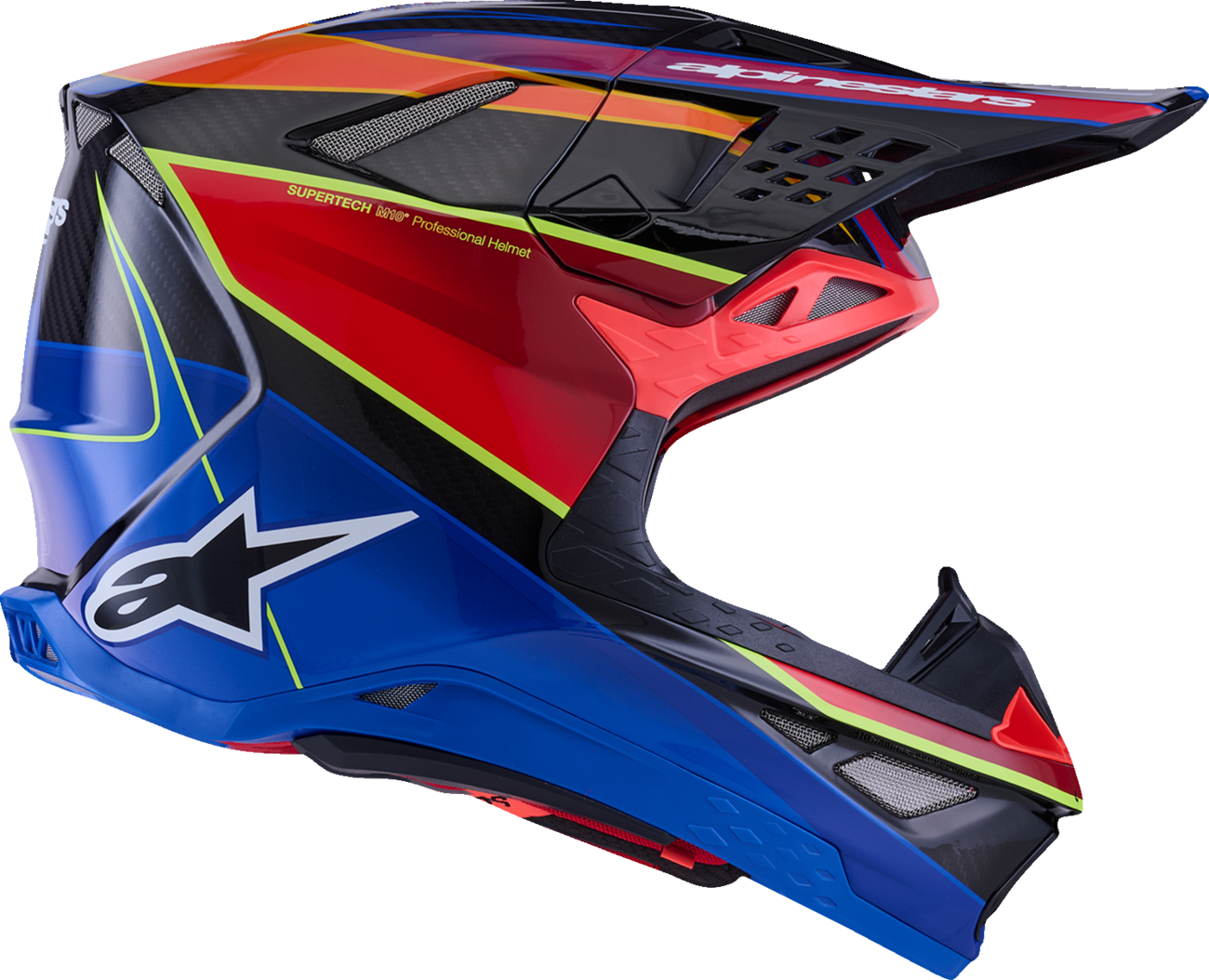 ALPINESTARS Supertech M10 Helmet - MIPS® - Era - Gloss Blue/Red/Yellow Fluo - Small 8301223-7356-S