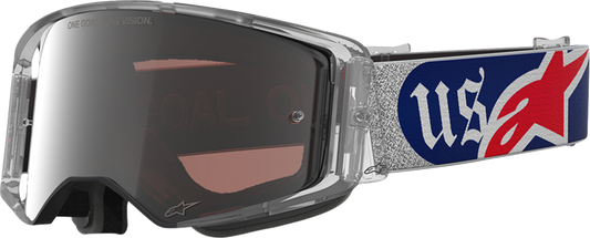 ALPINESTARS GOGGLES Supertech Goggle - Merica 25 - Red/Blue - Silver/Copper 5105226-3720
