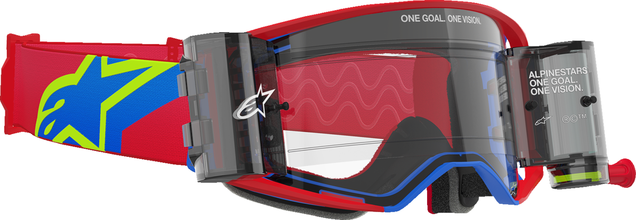 ALPINESTARS GOGGLES Supertech Roll-Off Goggle - Corp - Red/Blue - Clear Lens 5100425-3122