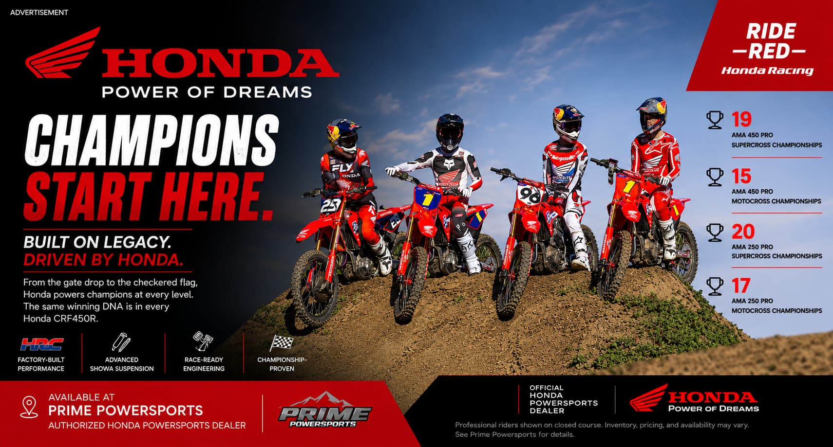 Honda CRF450RWE available at Prime Powersports