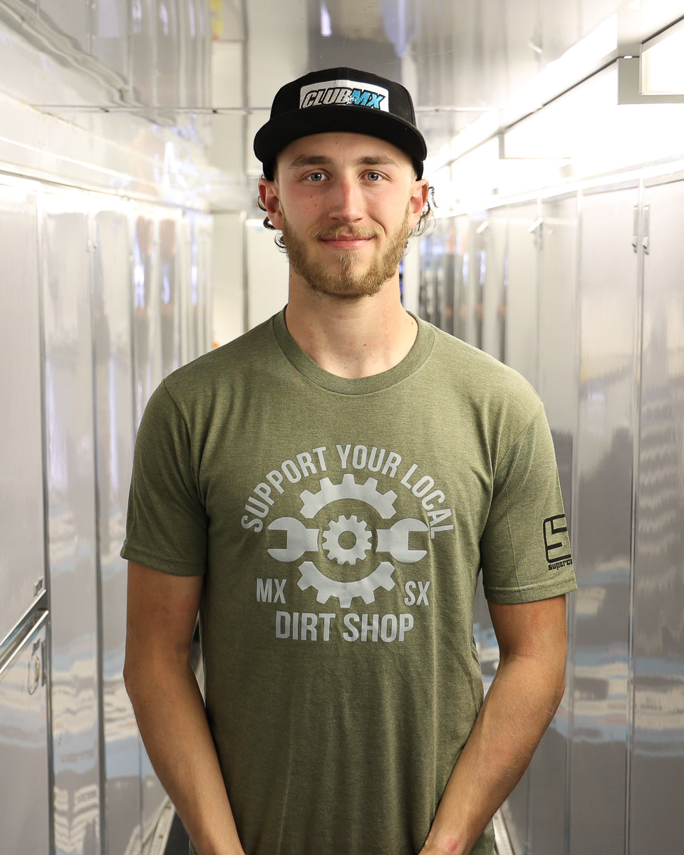 Club MX T-Shirt | Support Local Dirt Shop Green
