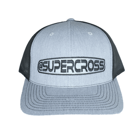 Supercross Snapback Hat | Gray Panel Black Brand Black Mesh Back