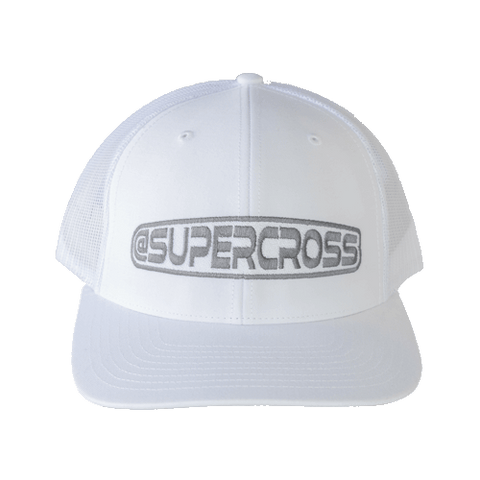 Supercross Snapback Hat | White Panel White Mesh Gray Brand