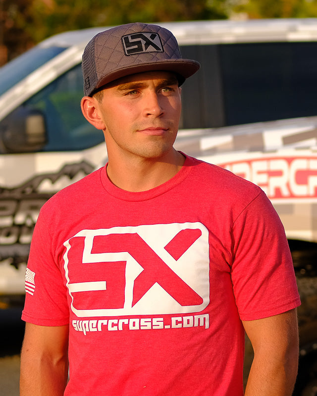 Supercross Trucker Hat | Quilted Style - Gray Trucker Snapback